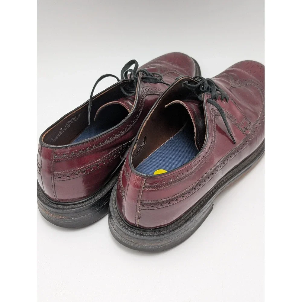 Nunn Bush Oxford Mens 11 D Burgundy Wingtip Brogue Leather Dress Shoes